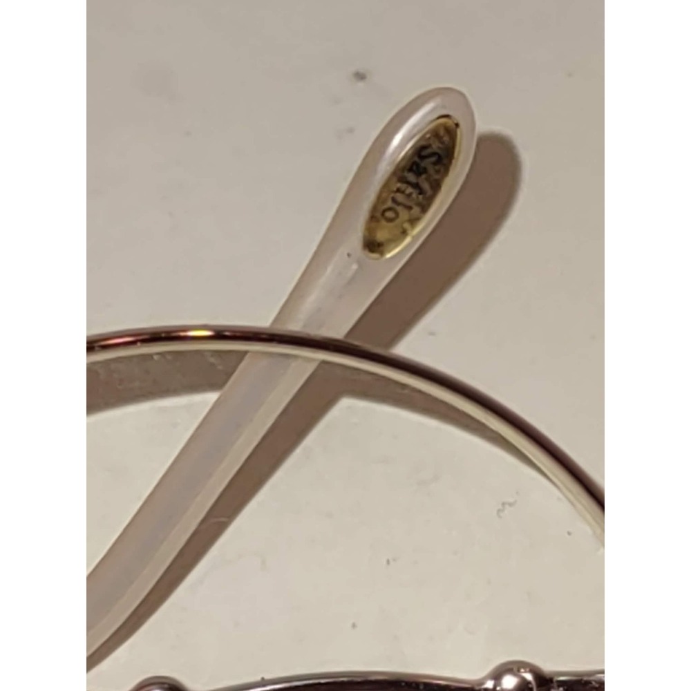 Safilo Vintage Rose Gold Metal Oval Eyeglasses Frames Italy 90s Retro Office - Picture 3 of 7
